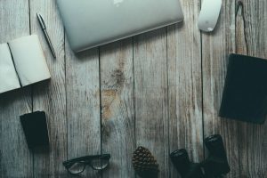 Virtual Assistant working desk with laptop