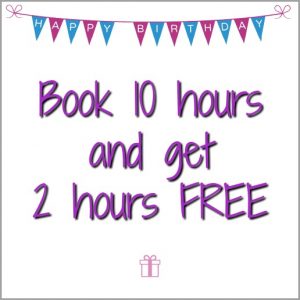 Book 10 hours and get 2 hour free